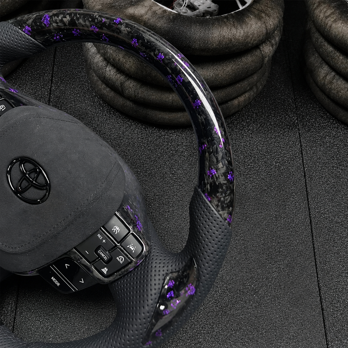 Purple Flakes Forged Carbon Fiber Steering Wheel For 9th Gen Toyota Camry