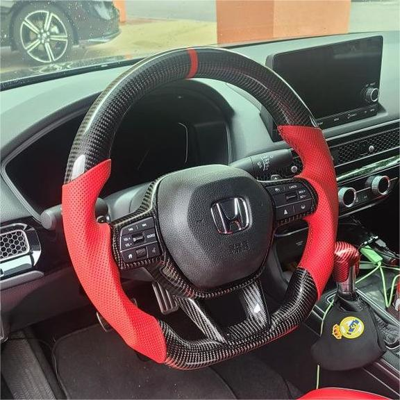Custom Carbon Fiber Steering Wheel Fits 11th Gen Honda 2022-2026 Civic / 2023-2026 Accord