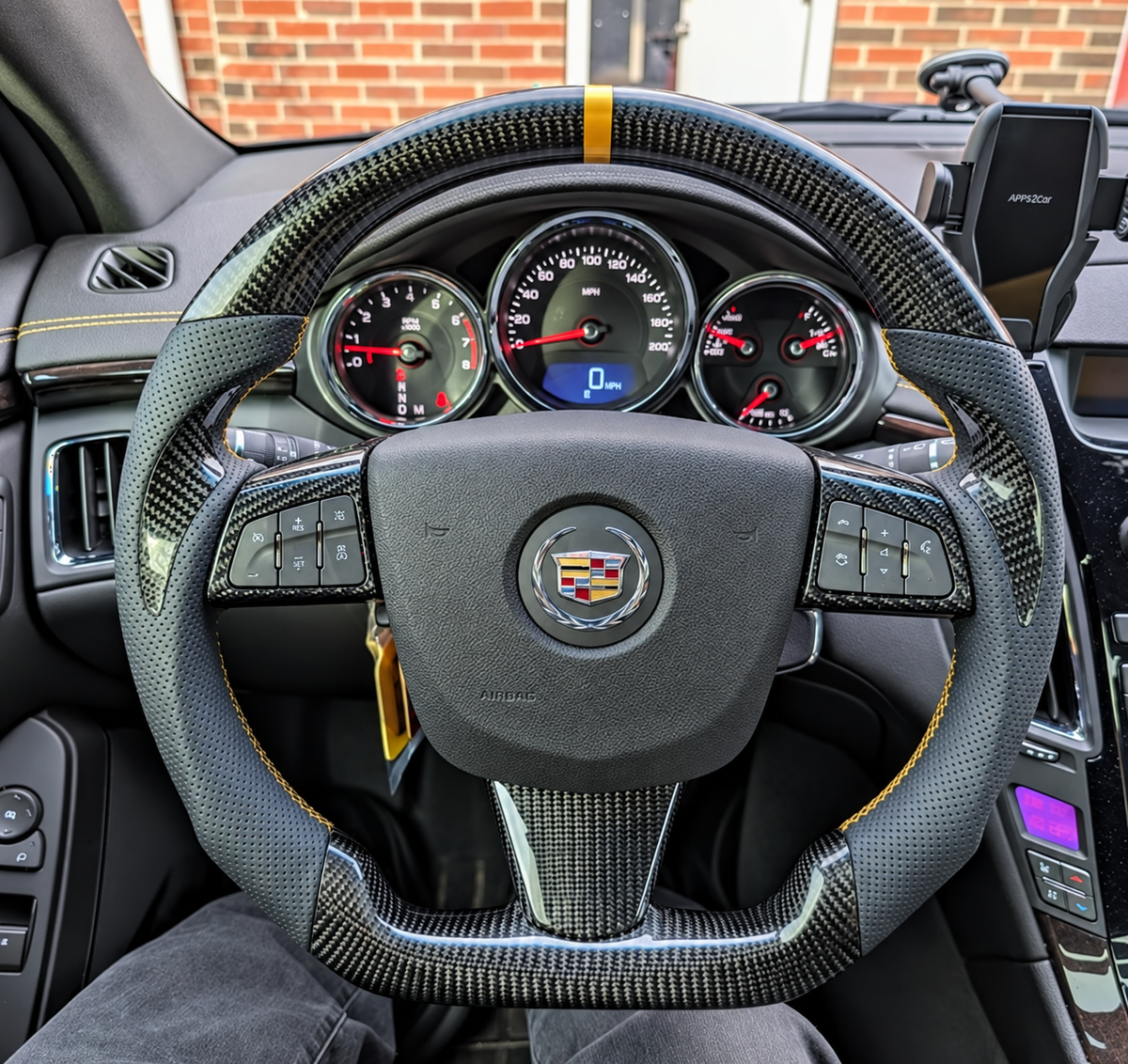 Carbon Fiber Steering Wheel Fits Cadillac 2008-2013 CTS / 2008-2009 XLR / 2008-2011 STS / 2010-2013 SRX