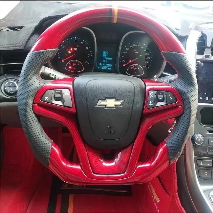 Red Carbon Fiber Steering Wheel Fits Chevrolet 2011-2015 Cruze / Volt