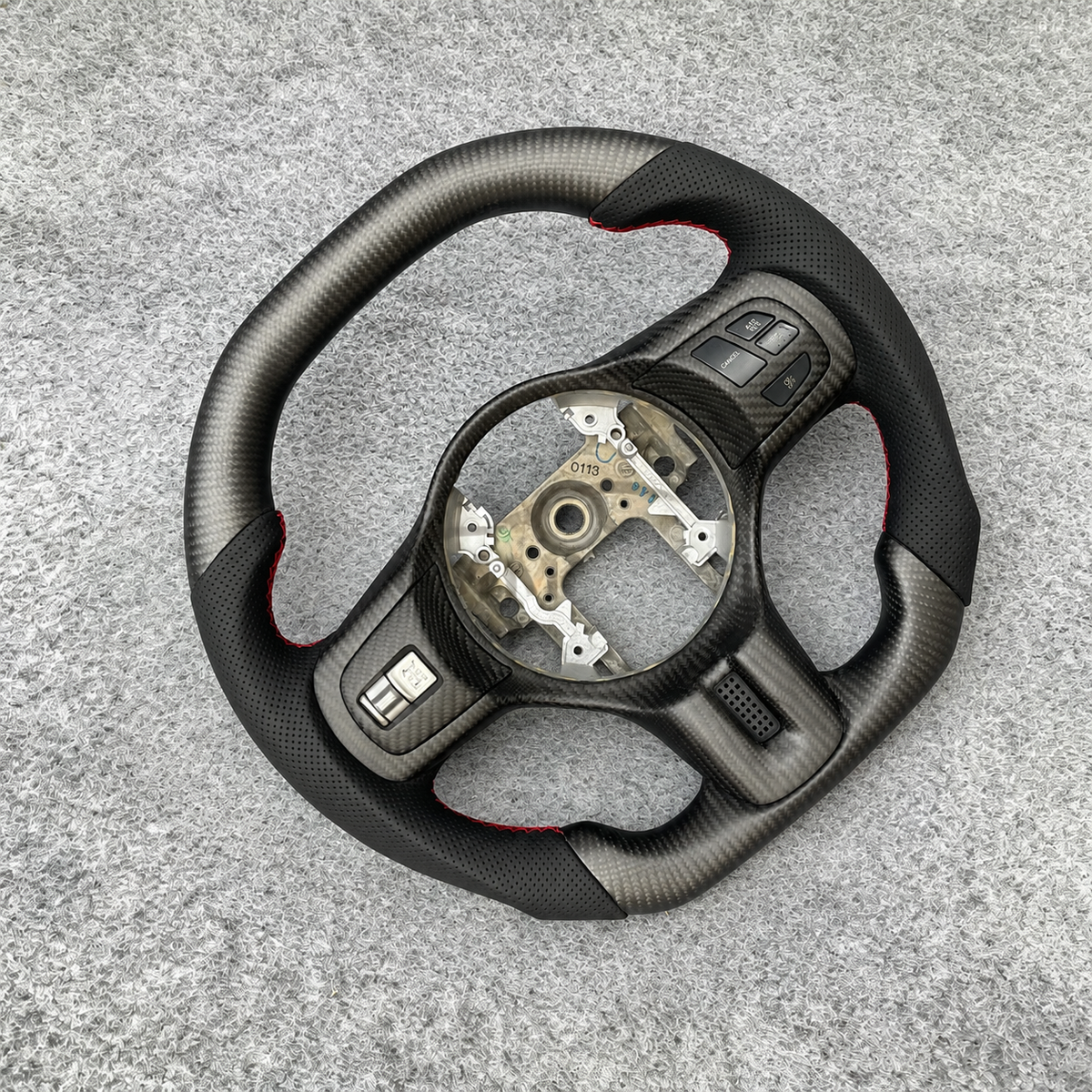 Matte Carbon Fiber Steering Wheel Fits 2008-2015 Mitsubishi EVO X