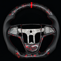 Red Flakes Forged Carbon Fiber Steering Wheel Fits Cadillac 2015-2019 CTS CTS-V / 2013-2019 ATS ATS-V / 2014-2016 ELR
