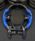 Blue Flakes Forged Carbon Fiber Steering Wheel fits Toyota Camry 2018-2024 / Venza 2021-2024