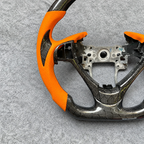 Honeycomb carbon fiber steering wheel with orange perforated leather fits Acura TL / ILX RDX