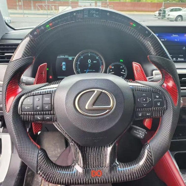 LED Carbon Fiber Steering Wheel Fits Lexus 2016-2022 RX350 450h / ES350 ES300 / GS350 GS450 / LX570 / GS300 GS200T | 2020-2023 GX460 (Copy)