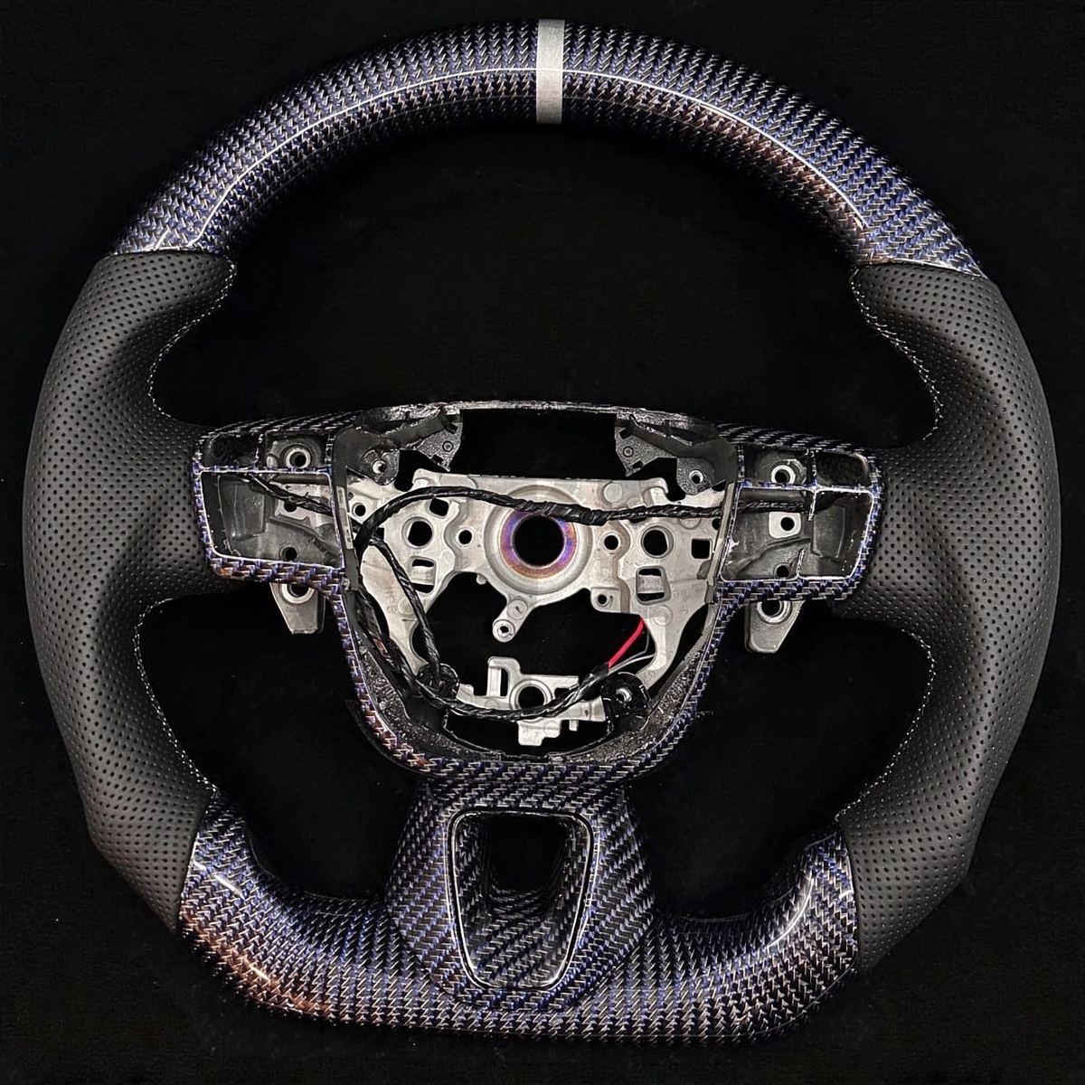 Blue Weave Carbon Fiber Steering Wheel for 9th Gen Toyota Camry 2025 2026