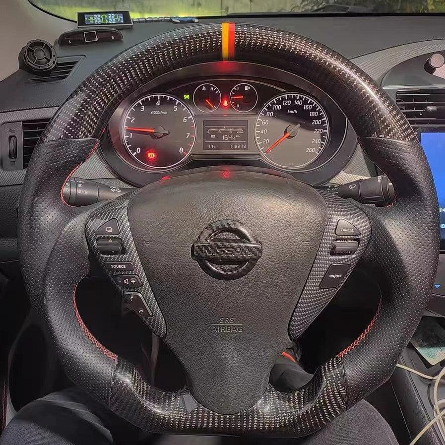Custom Carbon Fiber Steering Wheel Fits 2015-2019 Nissan Versa Sentra 2018-2021 NV200