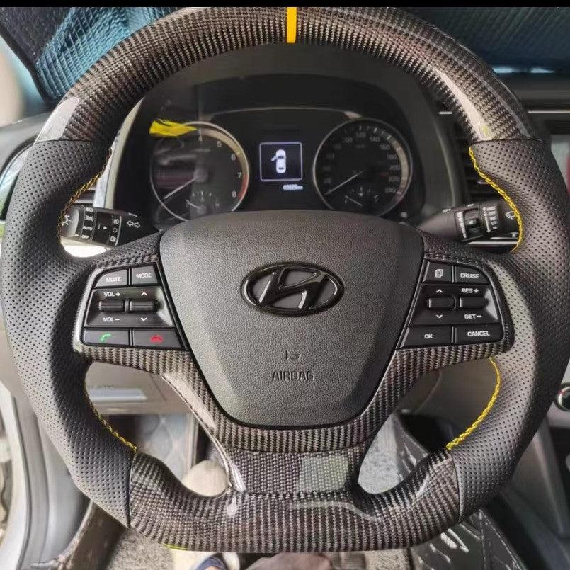 Carbon Fiber Steering Wheel Fits Hyundai 2017–2018 Elantra / 2019–2020 Accent