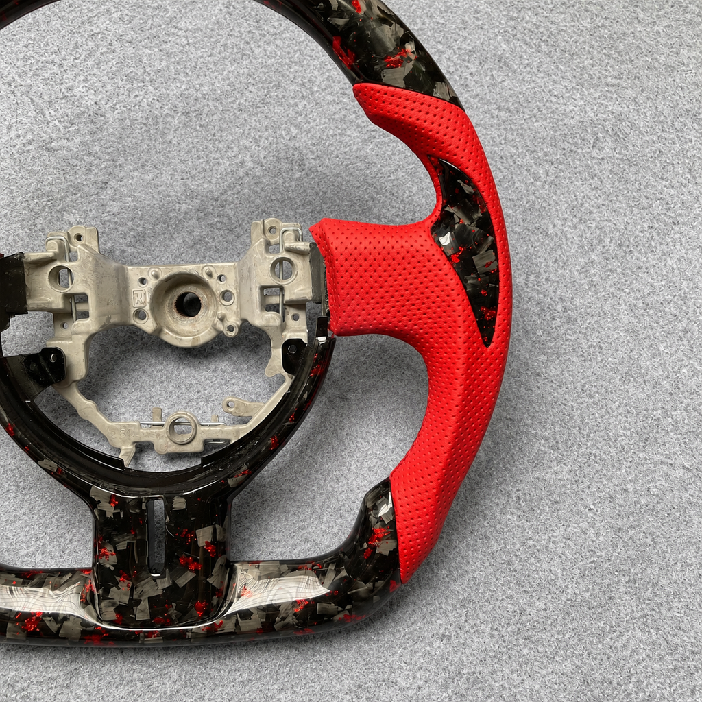 Red Forged Carbon Fiber Steering Wheel Fits Toyota 2012-2013 FT86 GT86 FRS / Subaru 2013-2016 BRZ