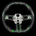 Green Flakes Forged Carbon Fiber Steering Wheel fits Ford Mustang 2018-2023