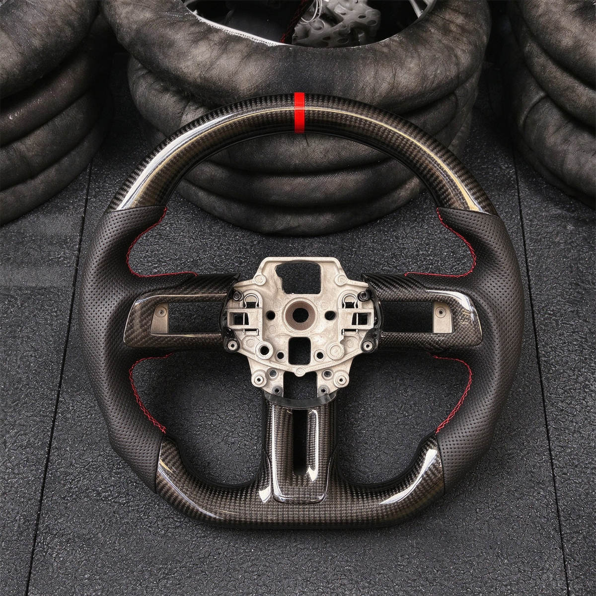 Carbon Fiber Steering Wheel fits Ford Mustang 2018-2023
