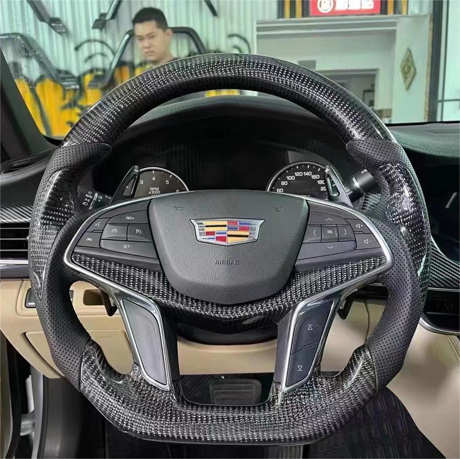Carbon fiber steering wheel fits Cadillac 2017-2025 XT5 / 2016-2020 CT6