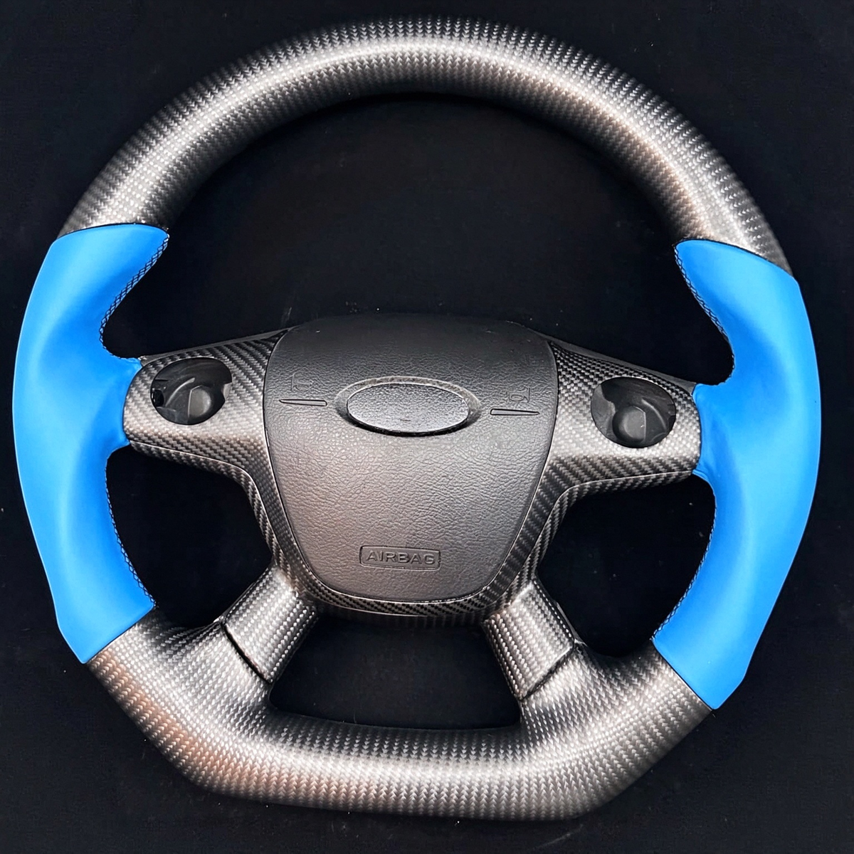 Matte Carbon Fiber Steering Wheel Fits Ford Focus C-MAX 2012-2014