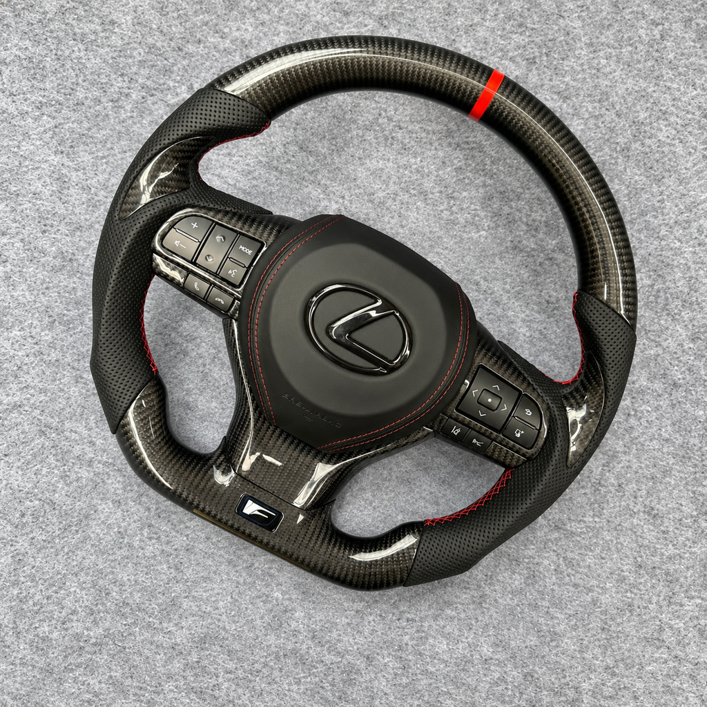 Carbon Fiber Steering Wheel Fits Lexus 2016-2022 RX350 450h / ES350 ES300 / GS350 GS450 / LX570 / GS300 GS200T | 2020-2023 GX460