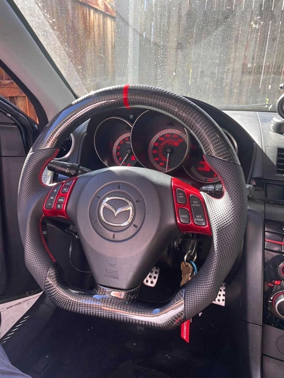 Carbon Fiber Steering Wheel fits 2003-2009 Mazdaspeed3 / Mazda3 | LYC Auto Parts