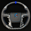 Blue Flakes Forged Carbon Fiber Steering Wheel Fits 2009-2014 Ford F150 / SVT Raptor