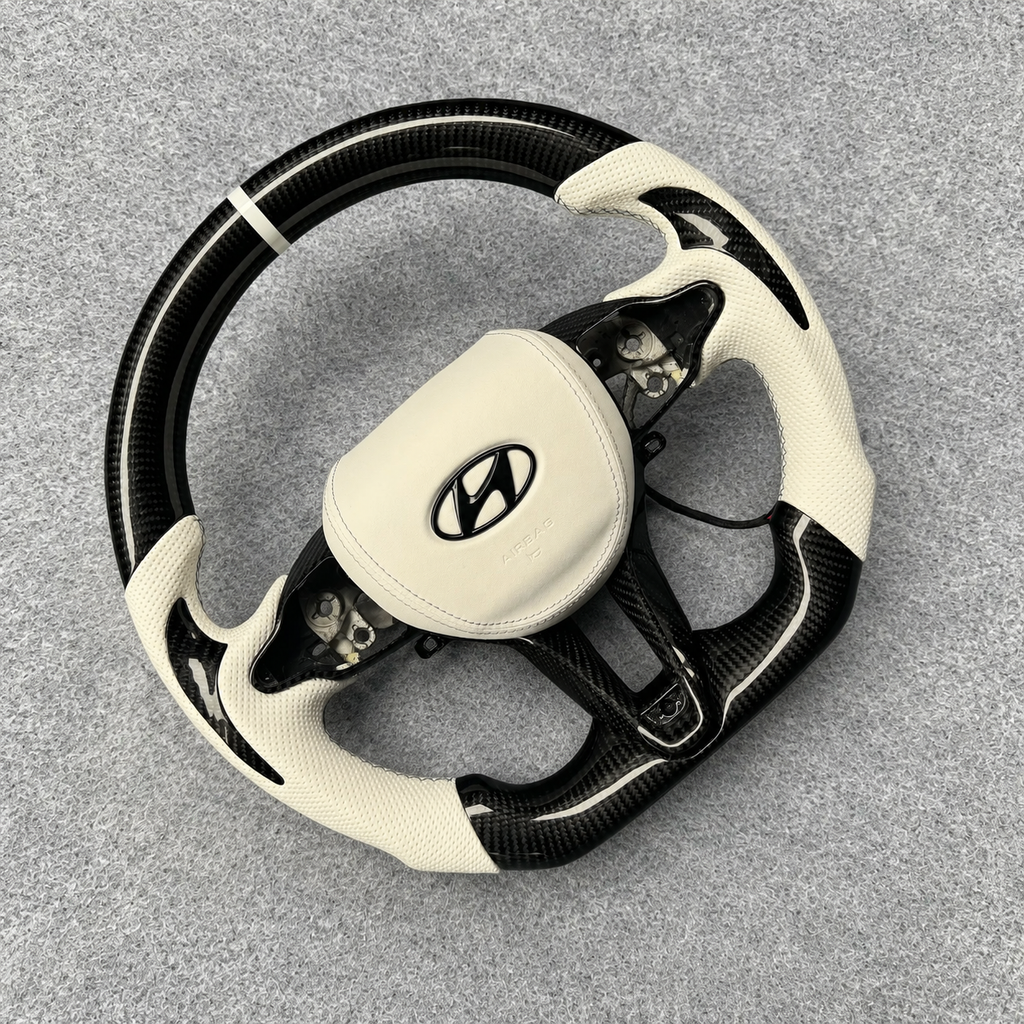 Carbon Fiber Steering Wheel Fits 2019+ Hyundai Veloster N/Kona N