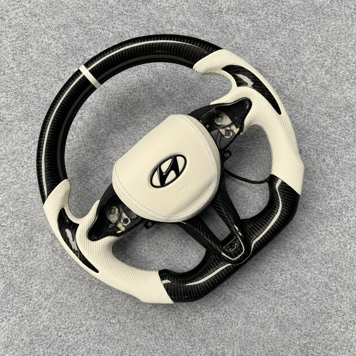 Carbon Fiber Steering Wheel Fits 2019+ Hyundai Veloster N/Kona N