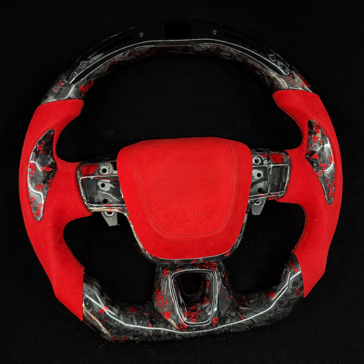 LED Red Flakes Forged Carbon Fiber Steering Wheel for 9th Gen Toyota Camry 2025 2026