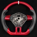 Red Carbon Fiber Steering Wheel fits VW 2010-2014 MK6/2006-2010 Jetta/2010-2015 Passat/2011-2018 Tiguan/2009-2017 CC