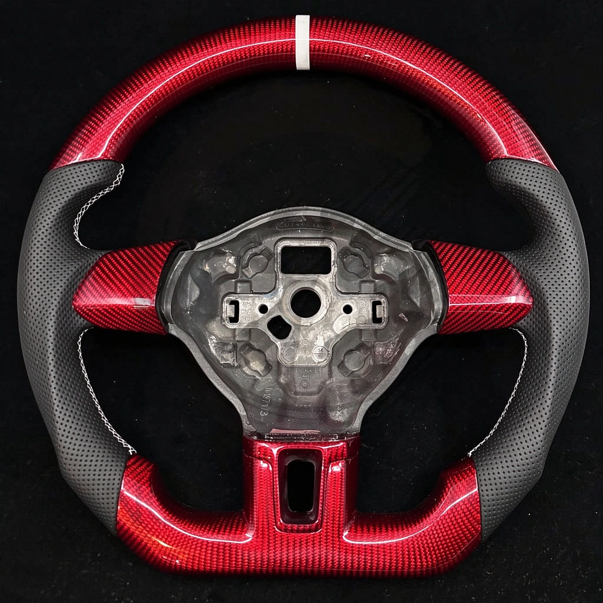 Red Carbon Fiber Steering Wheel fits VW 2010-2014 MK6/2006-2010 Jetta/2010-2015 Passat/2011-2018 Tiguan/2009-2017 CC