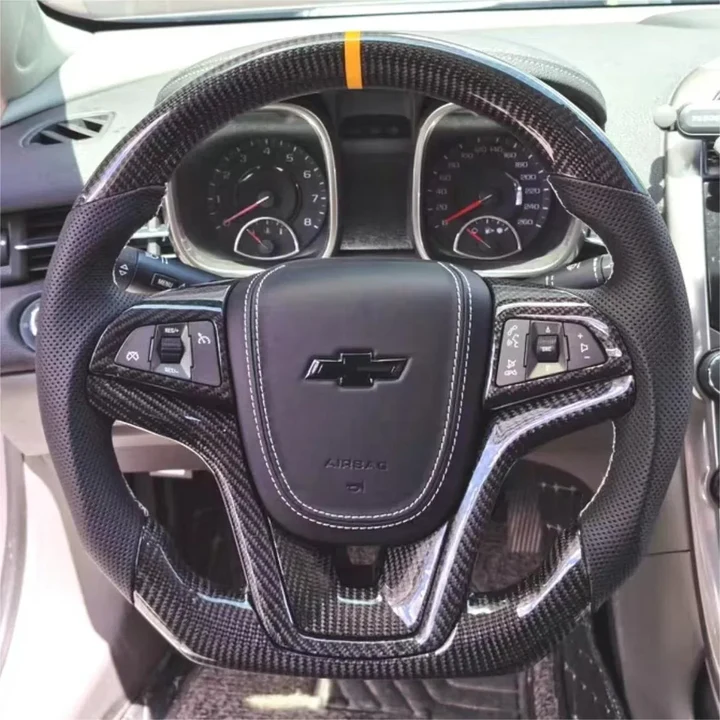 Custom Carbon Fiber Steering Wheel Fits Chevrolet 2013-2015 Camaro / Malibu