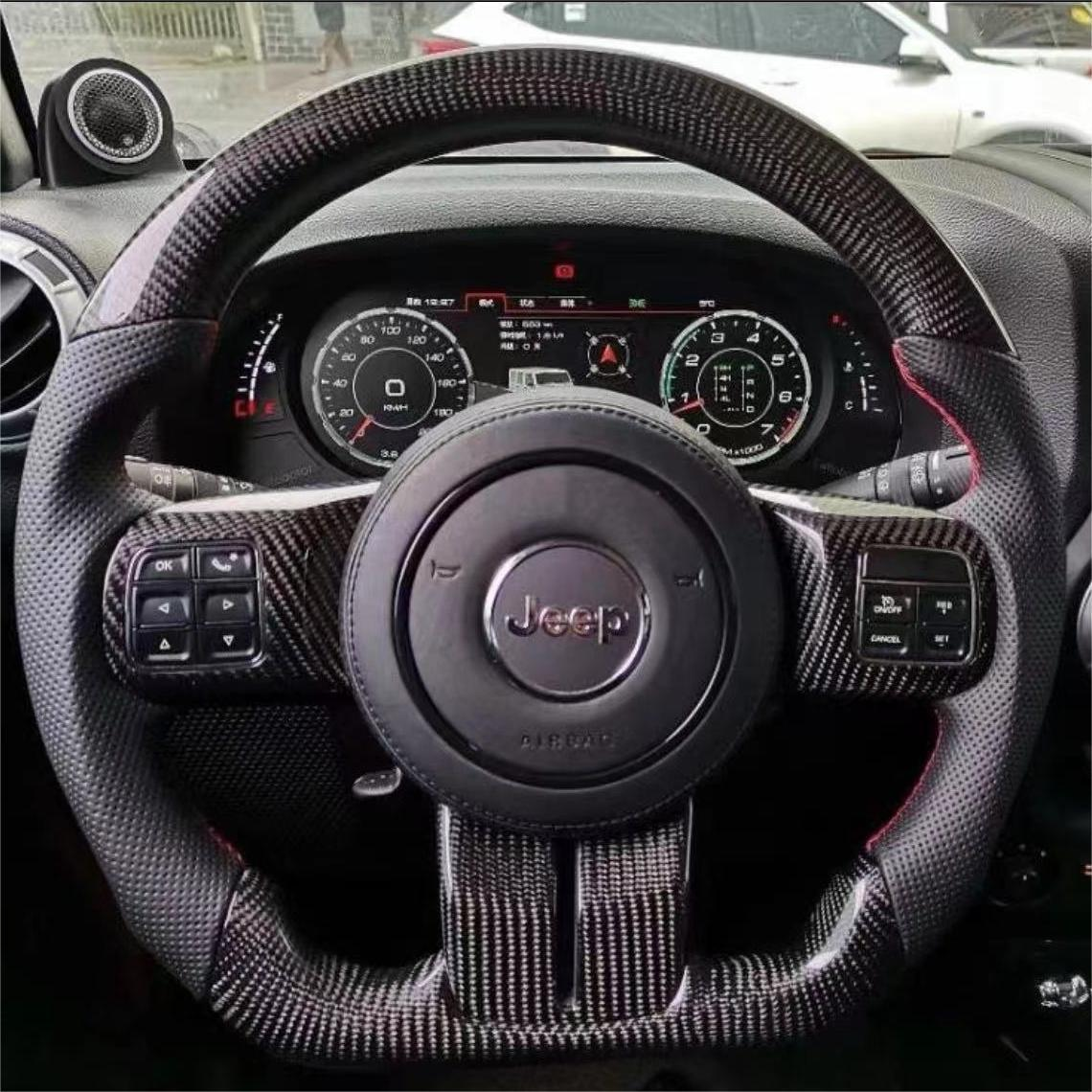Carbon Fiber Steering Wheel Fits 2011-2018 Jeep Wrangler