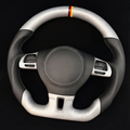 Silver Carbon Fiber Steering Wheel fits VW 2010-2014 MK6/2006-2010 Jetta/2010-2015 Passat/2011-2018 Tiguan/2009-2017 CC