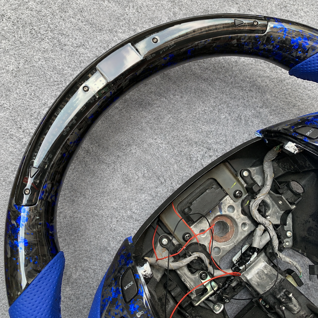 LED blue flakes forged carbon fiber steering wheel fits Honda Acura TSX 2004‑2008