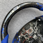 LED blue flakes forged carbon fiber steering wheel fits Honda Acura TSX 2004‑2008