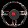 Red Flakes Forged Carbon Fiber Steering Wheel Fits 2010-2014 Ford Mustang