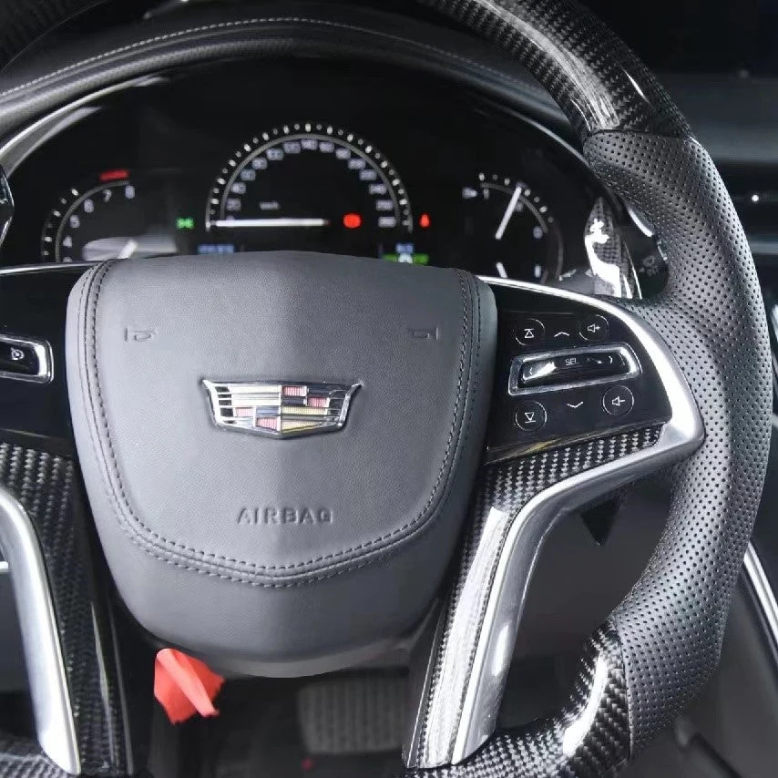 Custom carbon fiber steering wheel fits Cadillac 2015-2020 Escalade / 2013-2019 XTS / 2014-2016 SRX