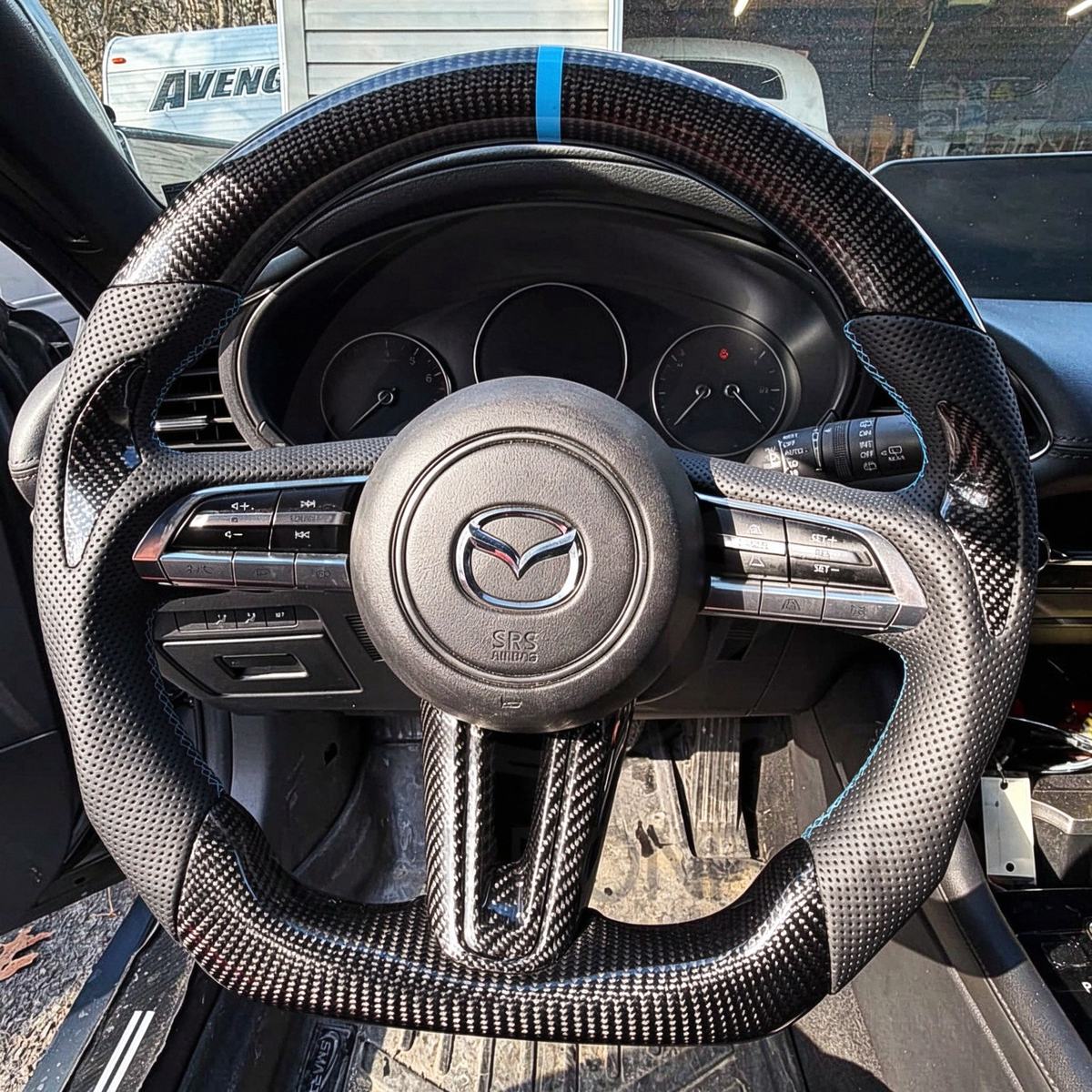 Carbon Fiber Steering Wheel fits Mazda CX-30 / Mazda 3 2019-2025 / 2020-2025 CX-50 | LYC Auto Parts