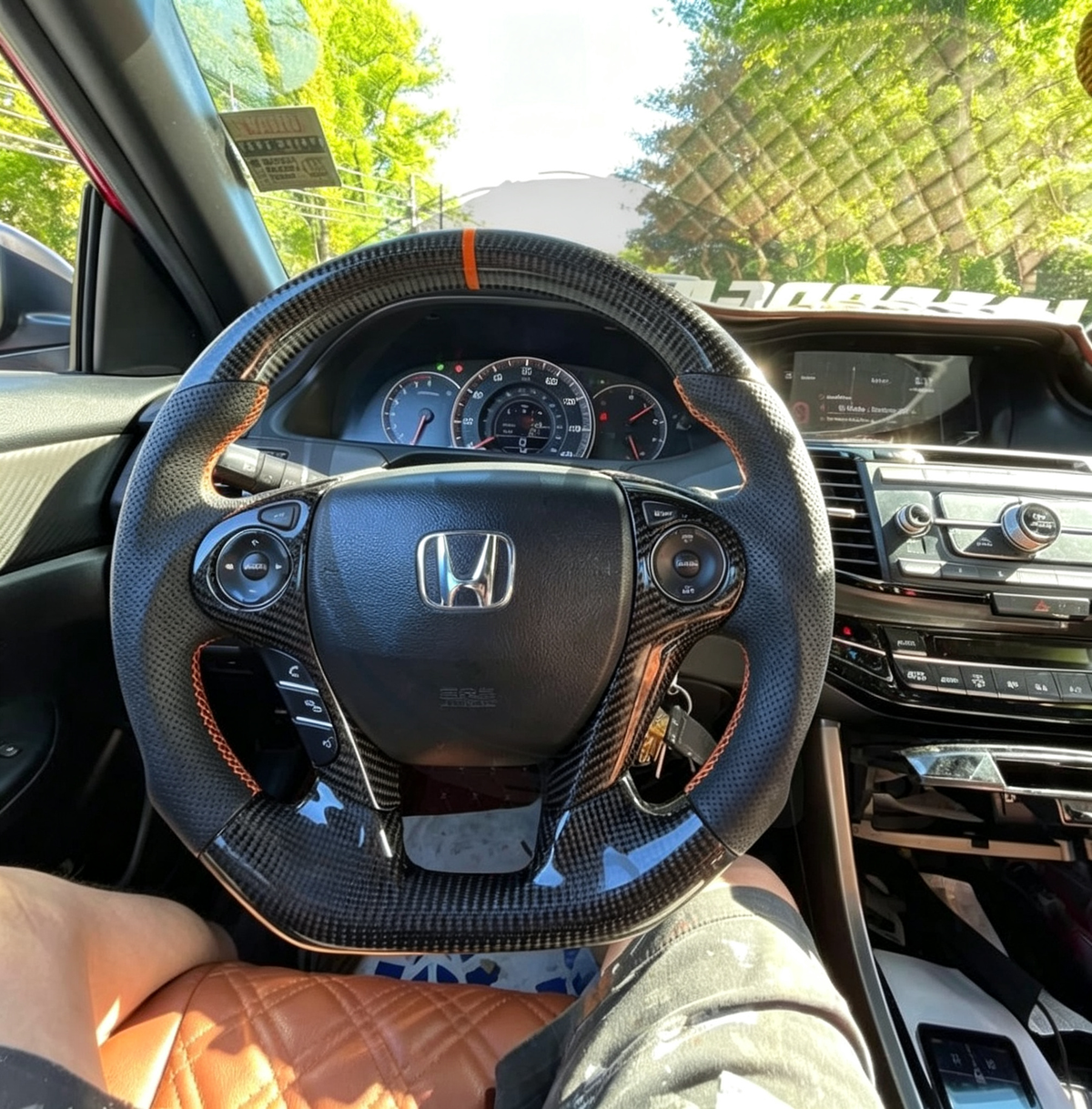Carbon Fiber Steering Wheel Fits 2013–2017 Honda 9th Gen Accord