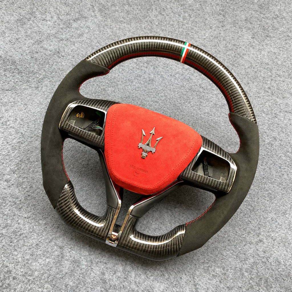 Custom Carbon Fiber Steering Wheel Fits Maserati Ghibli   Levante  Quattroporte 2014‑2023