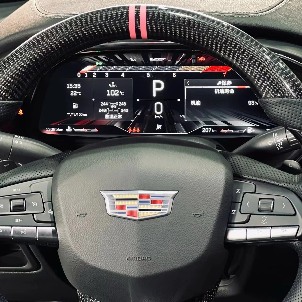 Custom carbon fiber steering wheel fits Cadillac 2020-2026 CT4 / CT5 / 2019-2025 XT4