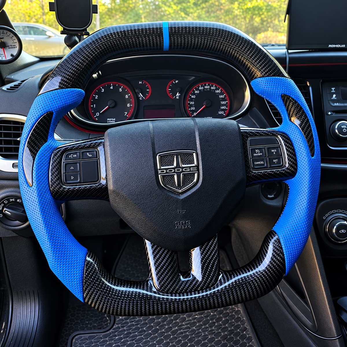 Carbon Fiber Steering Wheel Fits 2011-2014 Dodge Charger / Challenger / Durango