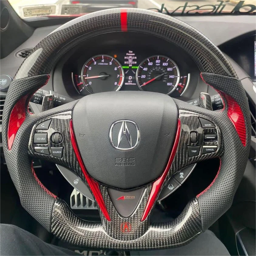 Carbon Fiber Steering Wheel Fits Acura TLX 2015-2020 / MDX 2014-2020