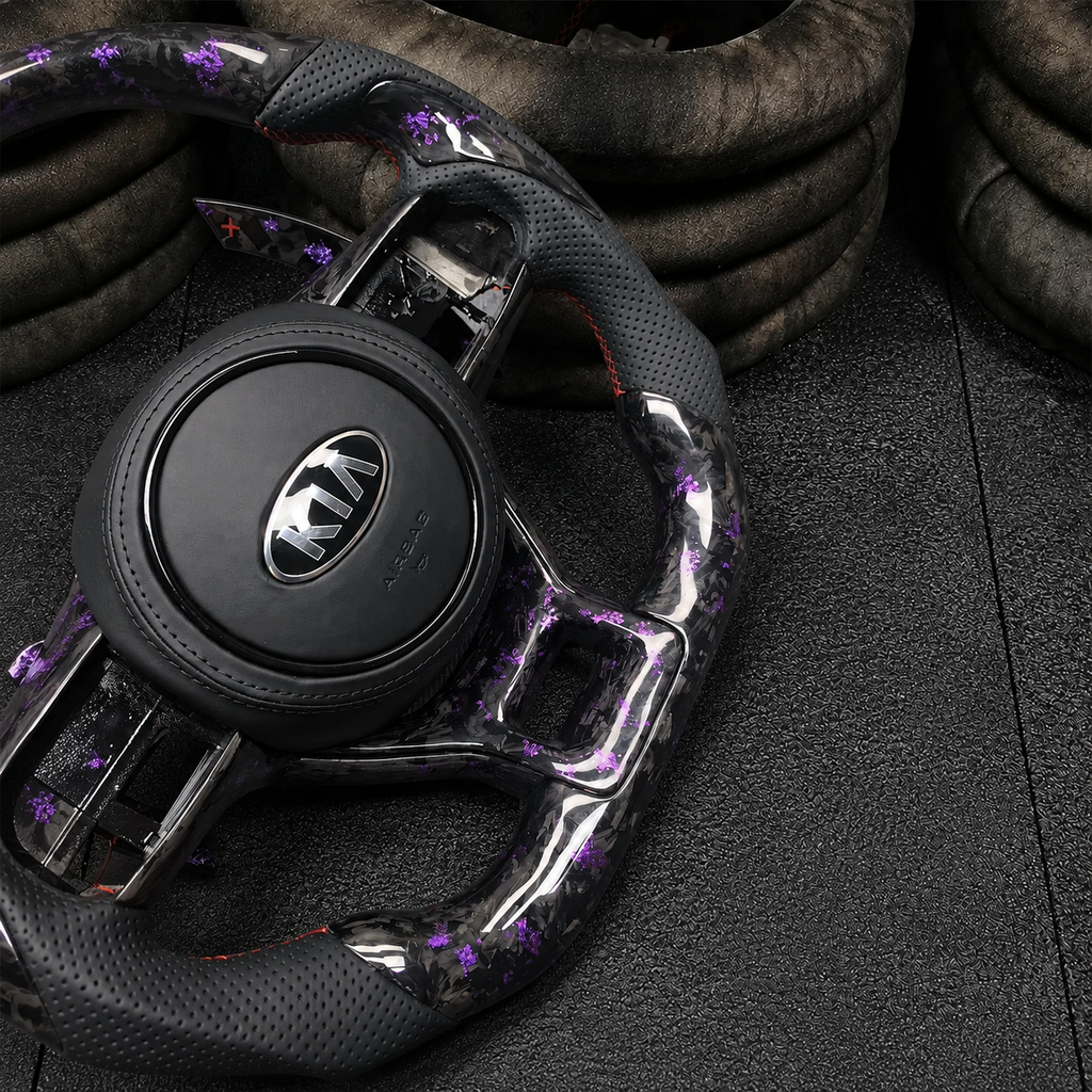 Purple Flakes Forged Carbon Fiber Steering Wheel For Kia K5