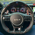 LED Red Flakes Forged Carbon Fiber Steering Wheel Fits Kia K5 2021–2026
