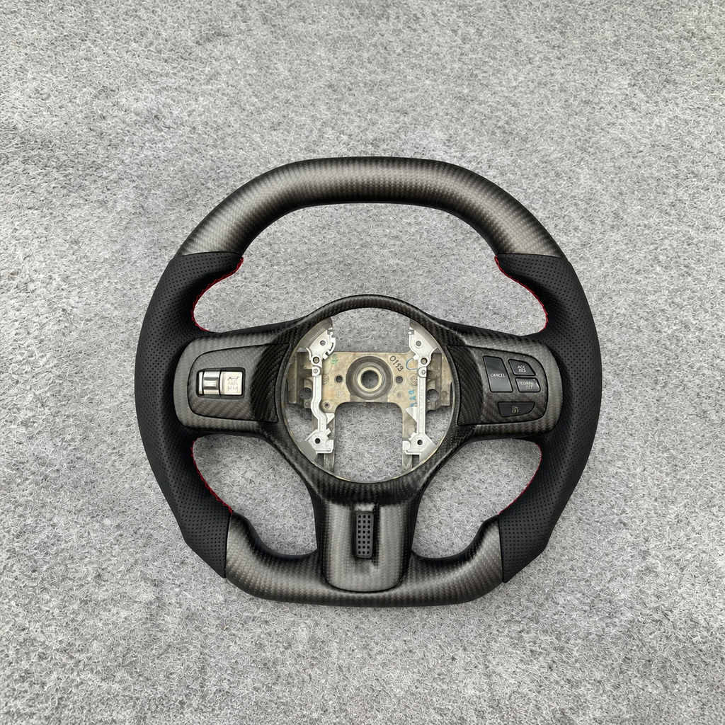 Matte Carbon Fiber Steering Wheel Fits 2008-2015 Mitsubishi EVO X
