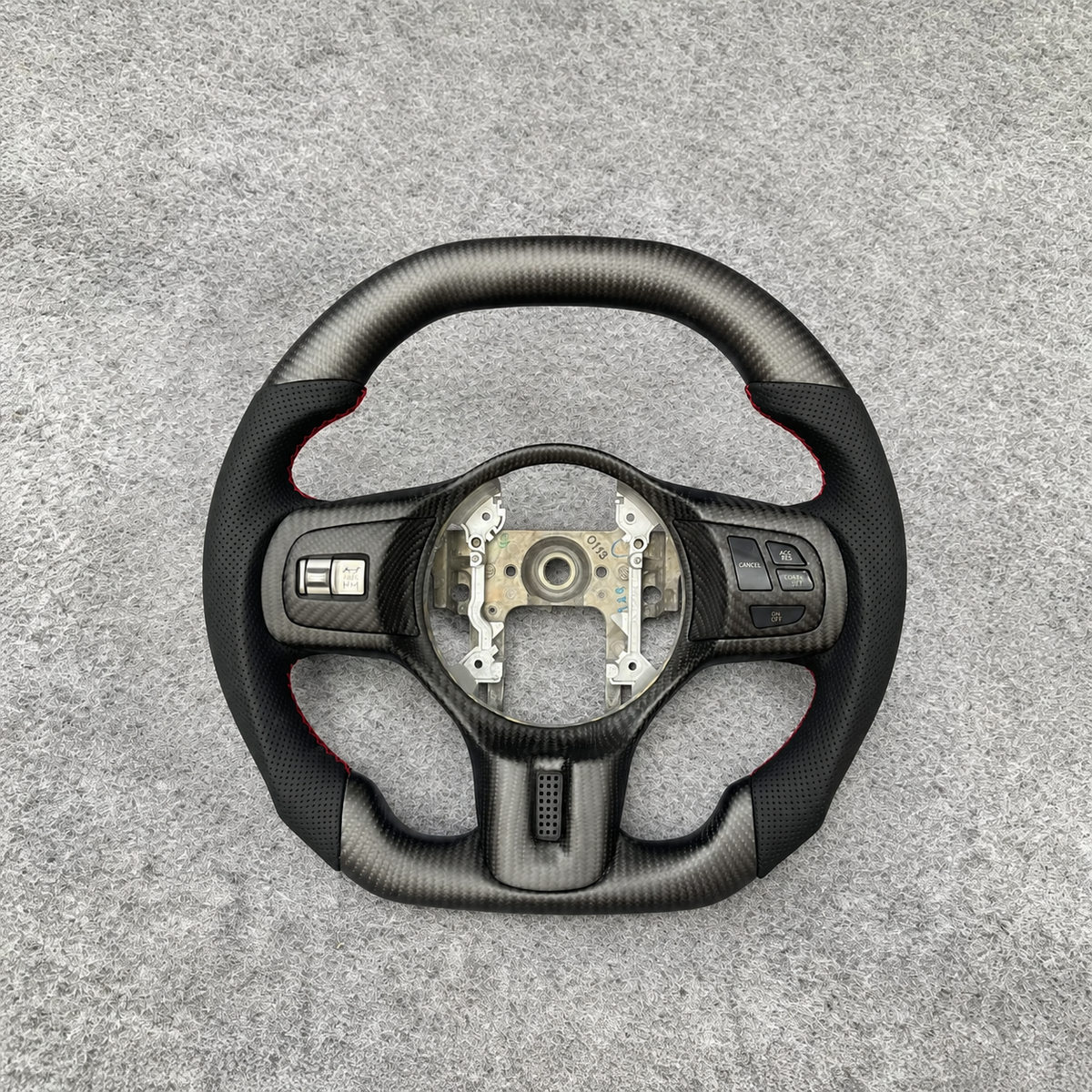 Matte Carbon Fiber Steering Wheel Fits 2008-2015 Mitsubishi EVO X