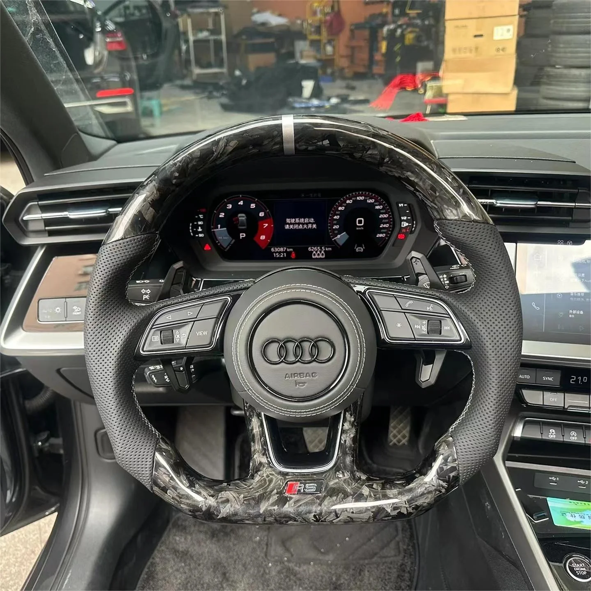 Forged Carbon Fiber Steering Wheel fits Audi B9 A3 A4 A5 S3 S4 S5 RS3 RS4 RS5