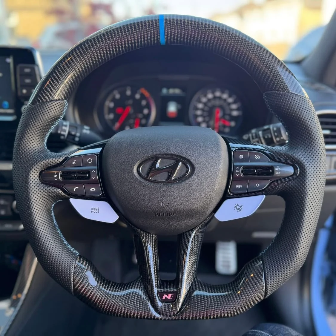 Custom Carbon Fiber Steering Wheel Fits Hyundai 2020-2026 Elantra N I20N I30N