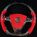 LED Red Flakes Forged Carbon Fiber Steering Wheel Fits Cadillac 2003-2007 CTS / 2004-2009 SRX / 2005-2007 STS / 2004-2008 XLR