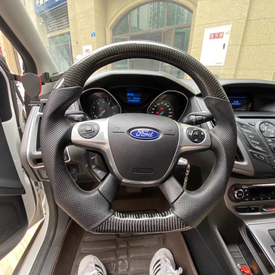 Custom Carbon Fiber Steering Wheel Fits Ford Focus C-MAX 2012-2014