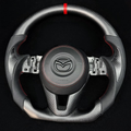 Matte Carbon Fiber Steering Wheel fits 2014-2016 Mazda 2 / Mazda 3 / Mazda 6 / 2014-2017 Mazda CX-3 / 2012-2016 CX-5 | LYC Auto Parts