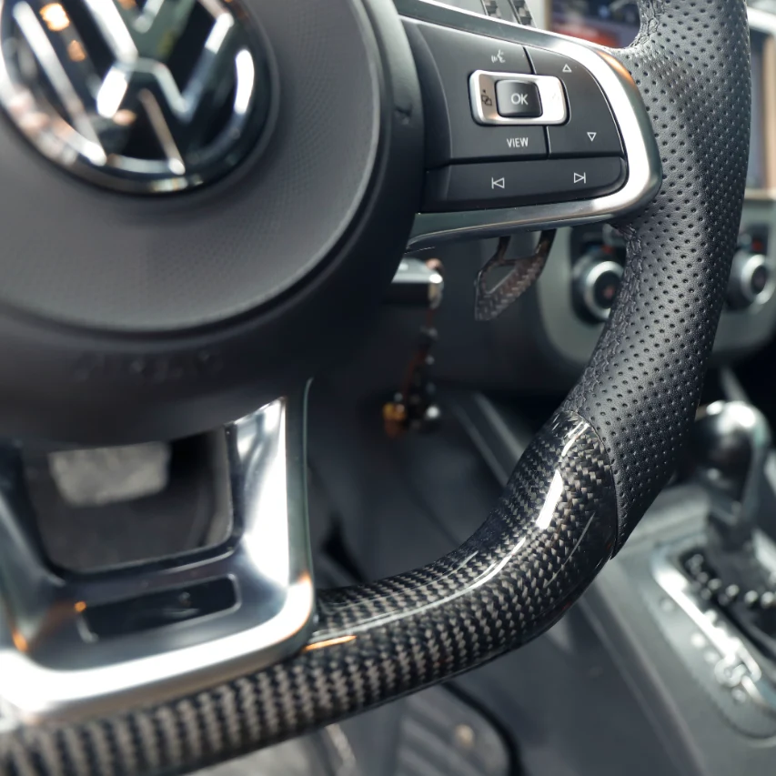 Carbon Fiber Steering Wheel Fits 2015-2021 VW Golf MK7 GTI/R/Jetta GLI