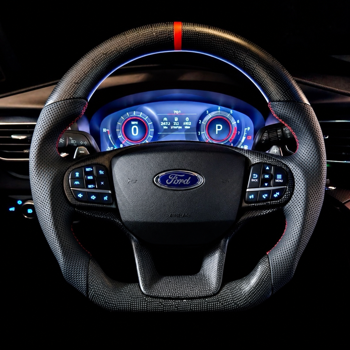 Honeycomb Carbon Fiber Steering Wheel Fits 2020+ Ford Explorer
