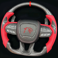 Custom Carbon Fiber Steering Wheel fits 2015-2023 Dodge Charger/Challenger/2015–2024 Durango | Jeep Grand Cherokee 2014–2023 WK2 SRT/Trackhawk
